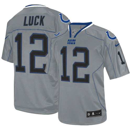 Men's Limited Andrew Luck Nike Jersey Lights Out Grey - #12 NFL Indianapolis Colts